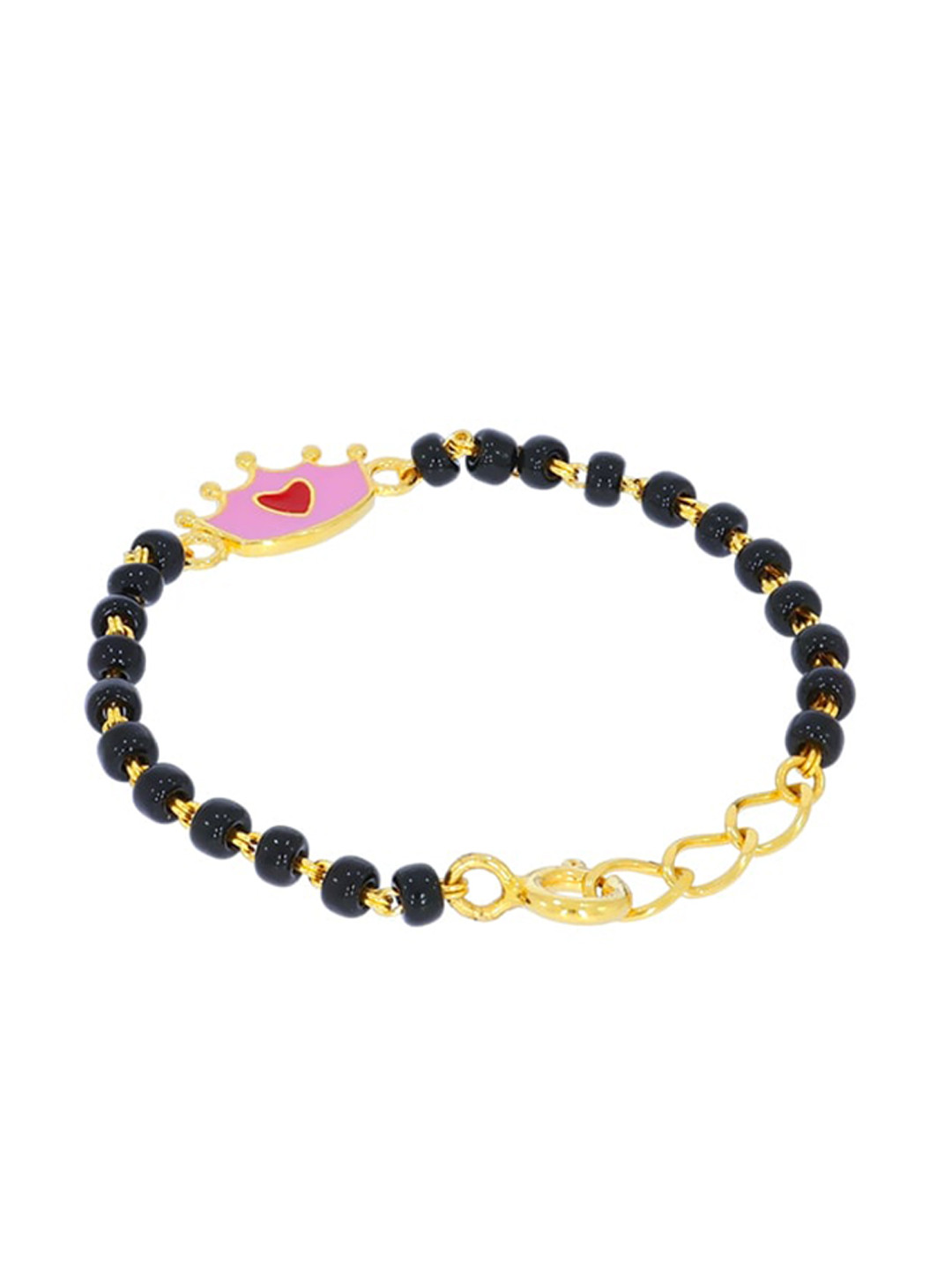Bhima Jewels 916 Gold Beaded Crown Charm Bracelet