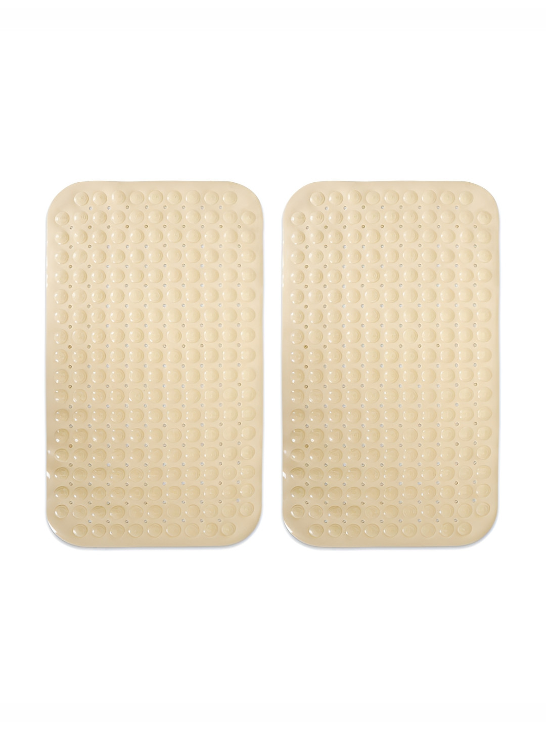 HOKIPO Beige 2 Pieces 1000 GSM Anti-Slip Bath Rugs