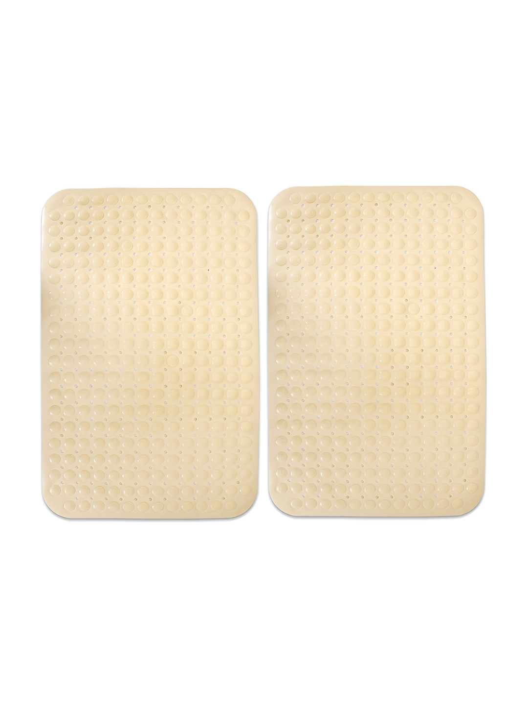 HOKIPO Beige 2 Pieces 2000 GSM Anti-Slip Bath Rugs