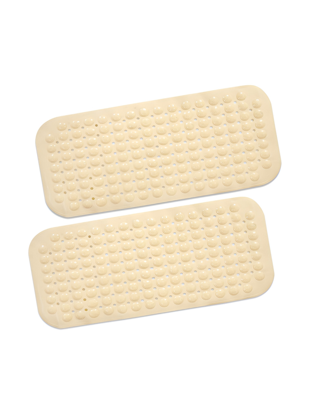 HOKIPO Beige 2 Pieces 2000 GSM Anti-Slip Bath Rugs