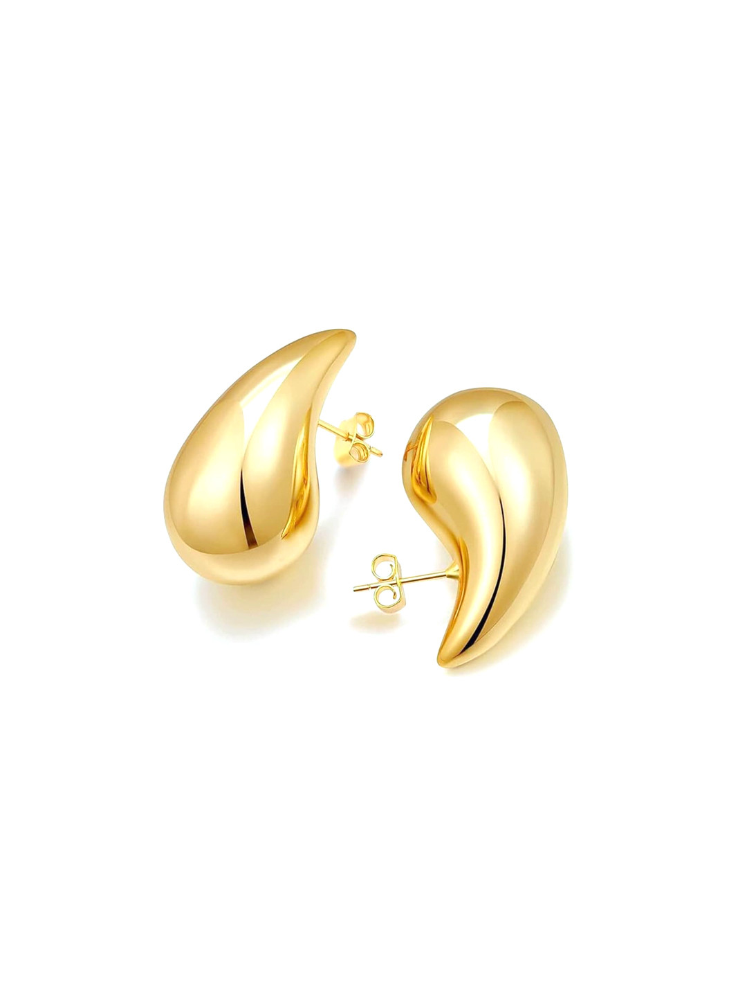 Xivir Gold Plated Citrine Teardrop Shaped Studs