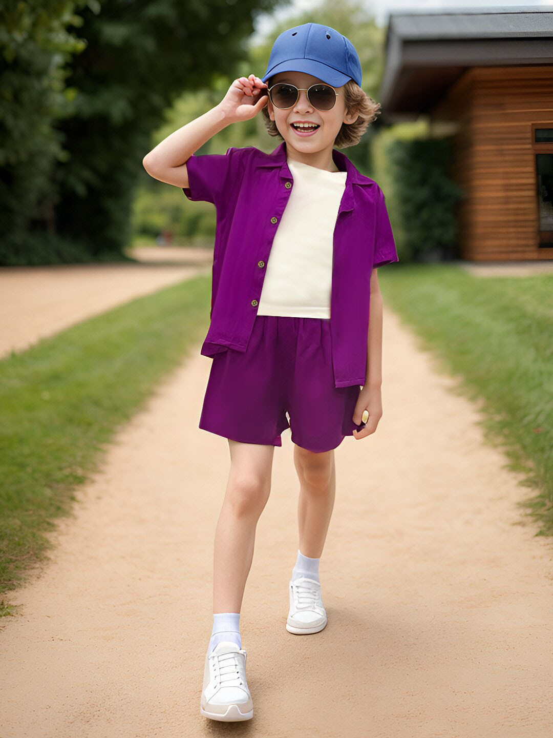 A.T.U.N. Boys Shirt Collar Short Sleeves Shirt With Short
