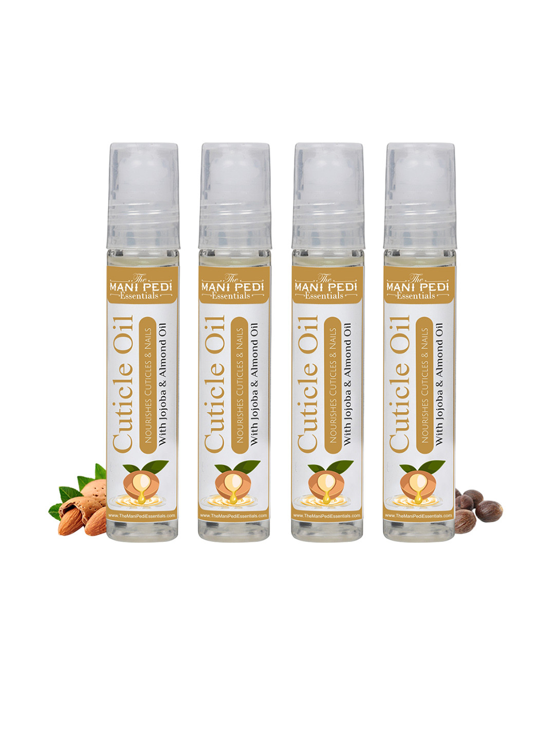 The Mani Pedi Essentials Set of 4 Cuticle Oil with Almond & Jojoba - 10 ml each