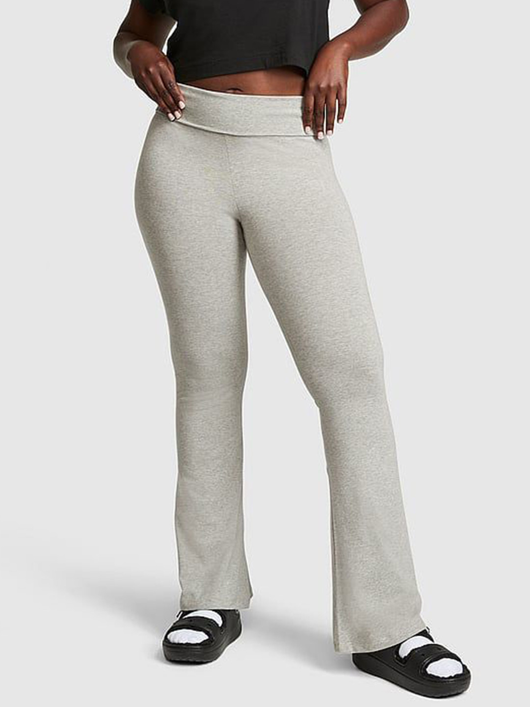 Victoria's Secret PINK Cotton Foldover Flare Leggings