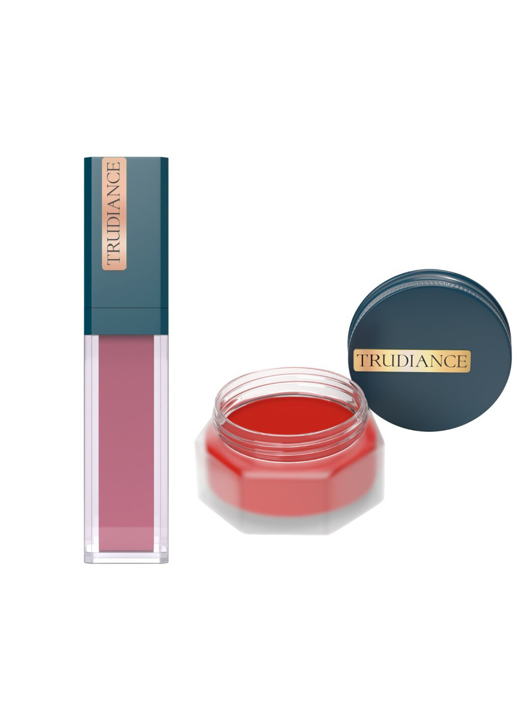 TRUDIANCE Tint Salve for Lips & Cheeks - Ruby Red & Matte Serum Lipstick - Aster