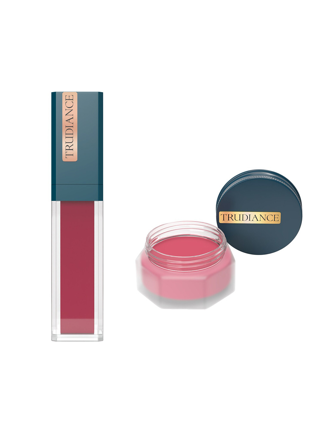 TRUDIANCE Tint Salve for Lips & Cheeks - Alpine Sunset & Matte Serum Lipstick - Zinnia