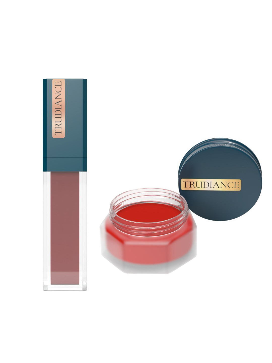 TRUDIANCE Tint Salve for Lips & Cheeks - Ruby Red & Matte Serum Lipstick - Day Lily