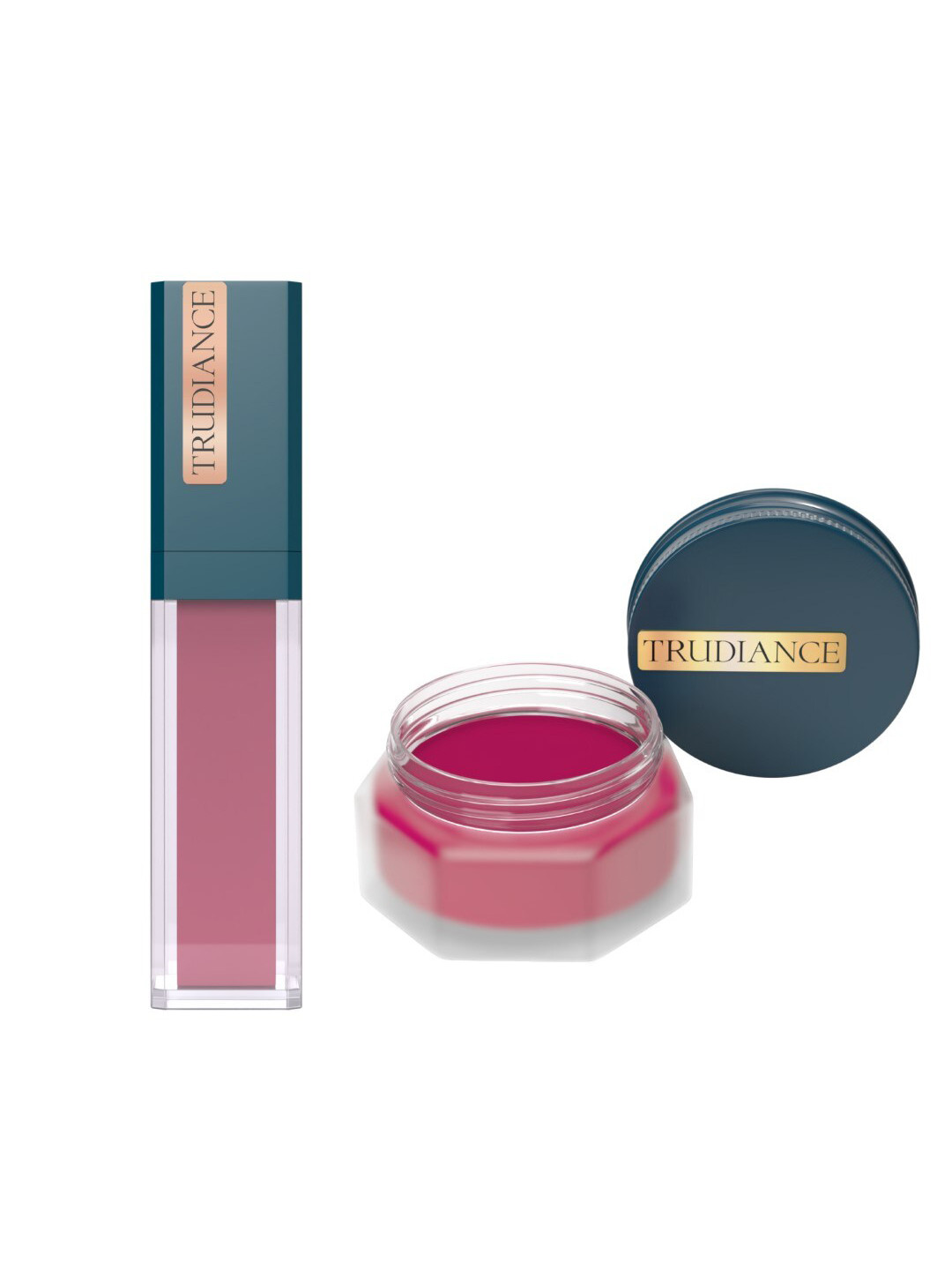 TRUDIANCE Tint Salve for Lips & Cheeks - Cranberry Crush & Matte Serum Lipstick - Aster