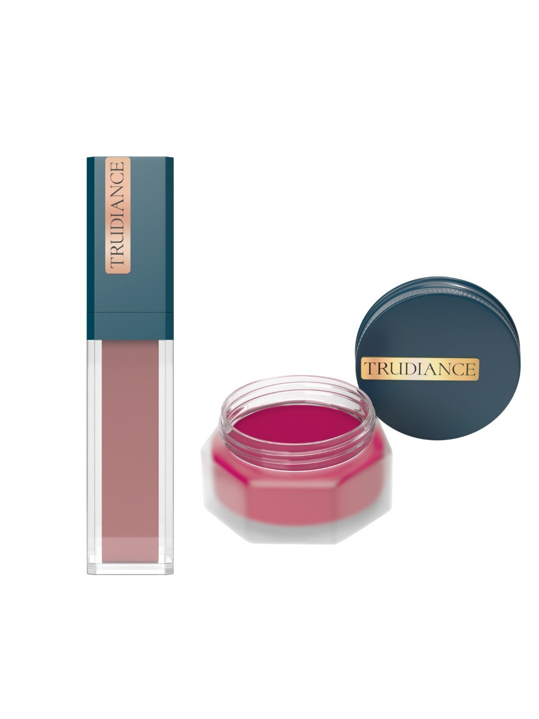 TRUDIANCE Tint Salve for Lips & Cheeks- Cranberry Crush & Matte Serum Lipstick- Pink Spice