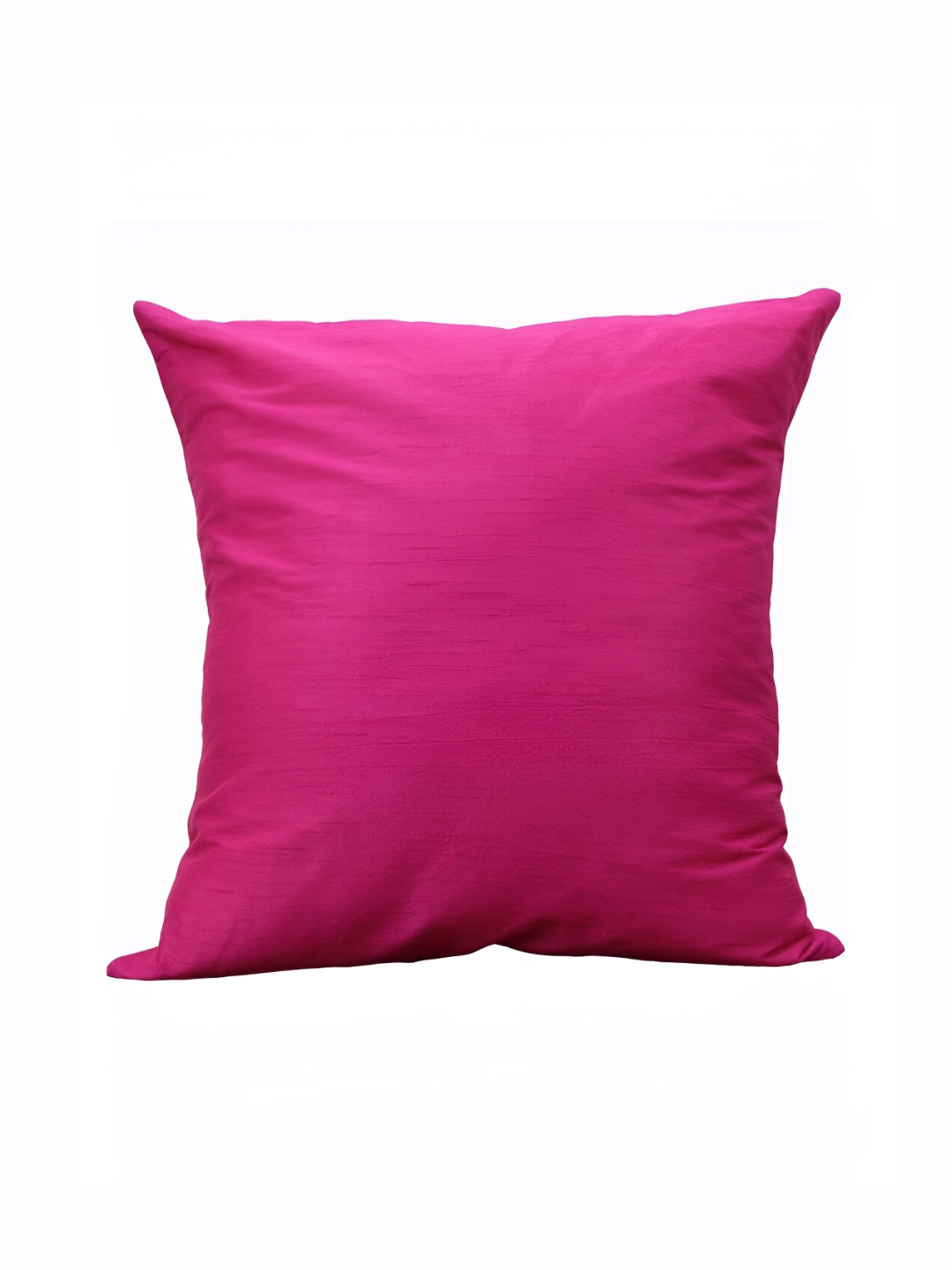 DESIGN GAATHA Fuchsia Dupion Pink Polyester Washable Square Cushion Covers - 20 x 20 In