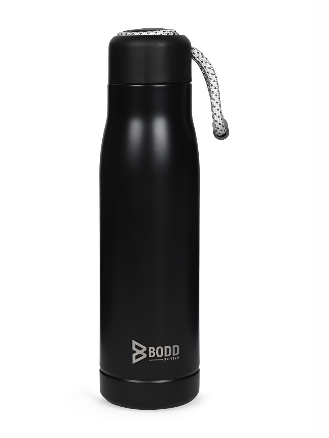 BODD ACTIVE Black Brand Logo Stainless Steel Carrying Loop Water Bottle - 550ml