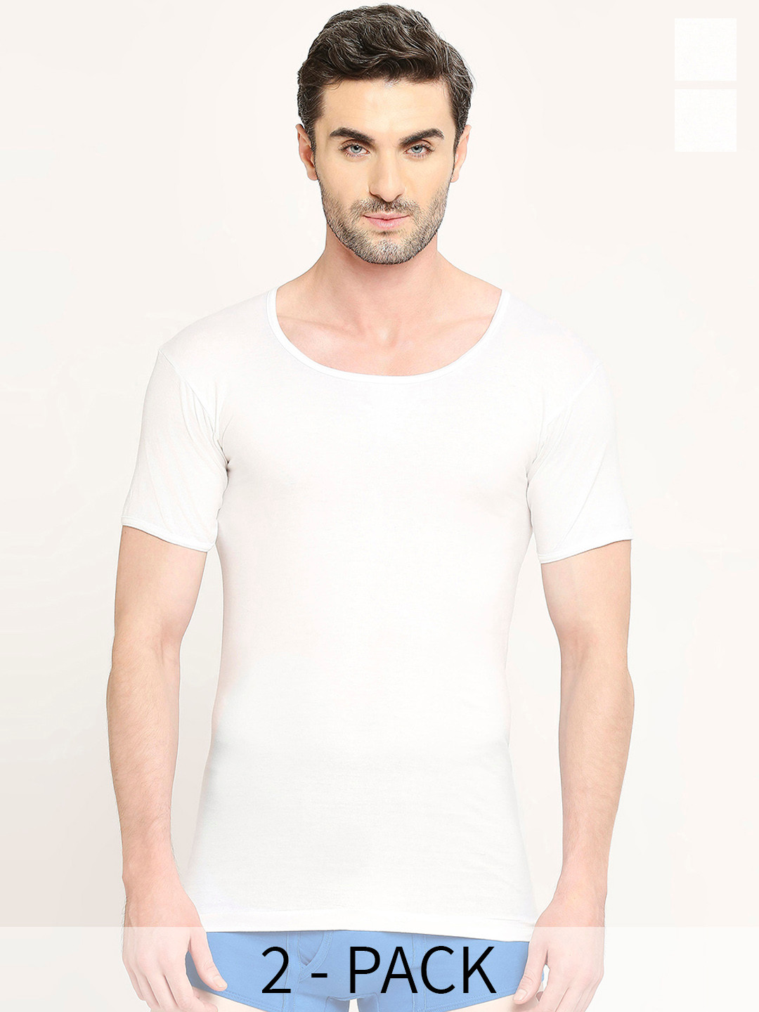 VIP Pack Of 2 Pure Cotton Undershirt Vests VP-MI-VS-SPWRS-10P-PO2-105