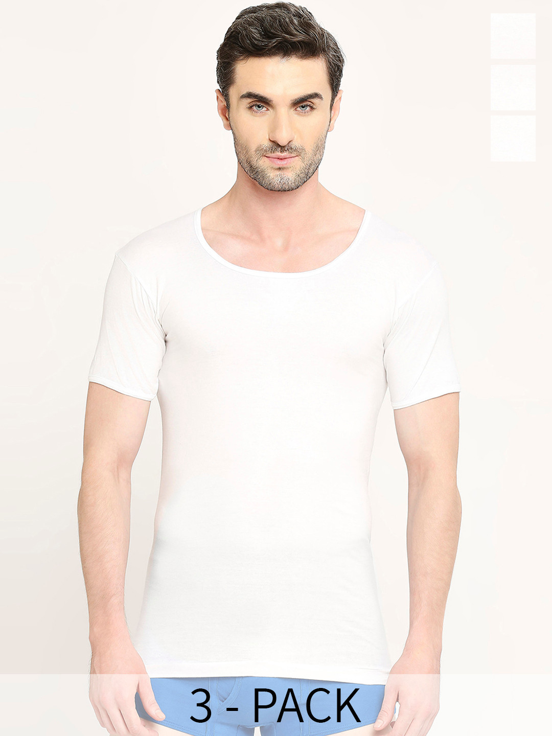 VIP Pack of 3 Cotton Innerwear Vests VP-MI-VS-SPWRS-10P-PO3-100