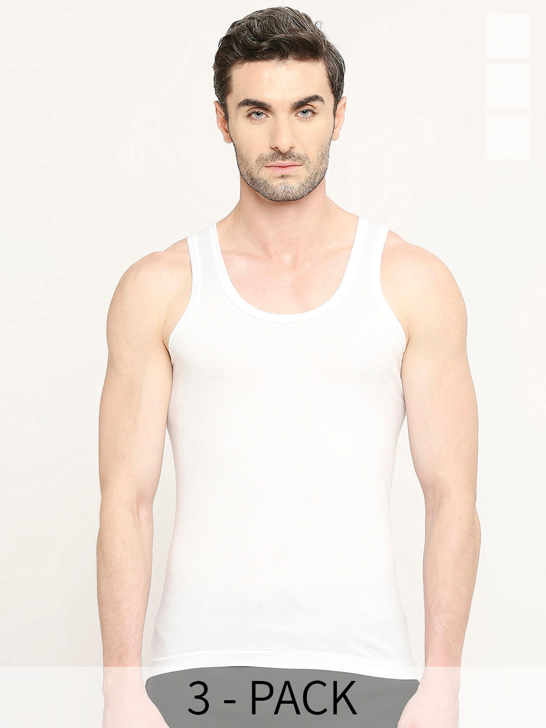 VIP Pack Of 2 Pure Cotton Sleeveless Innerwear Vests- VP-MI-VS-SNWRN-10P-PO2-95