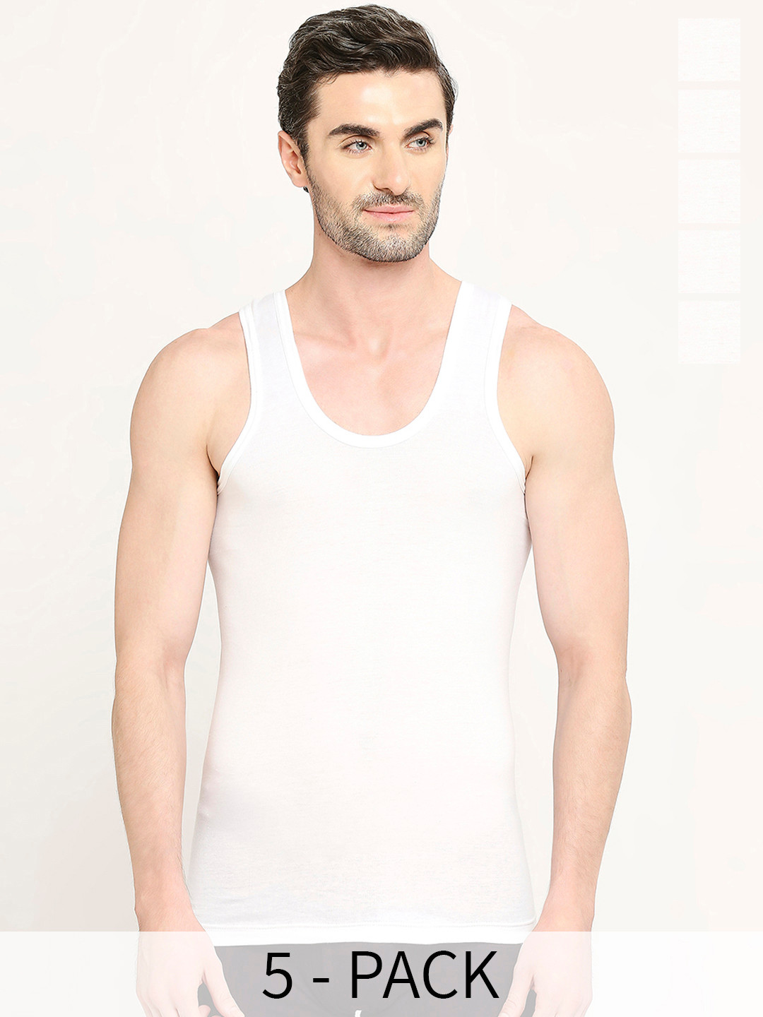 VIP Men Pack Of 5 Pure Cotton Undershirt Vests VP-MI-VS-QCKDY-10P-PO5-80