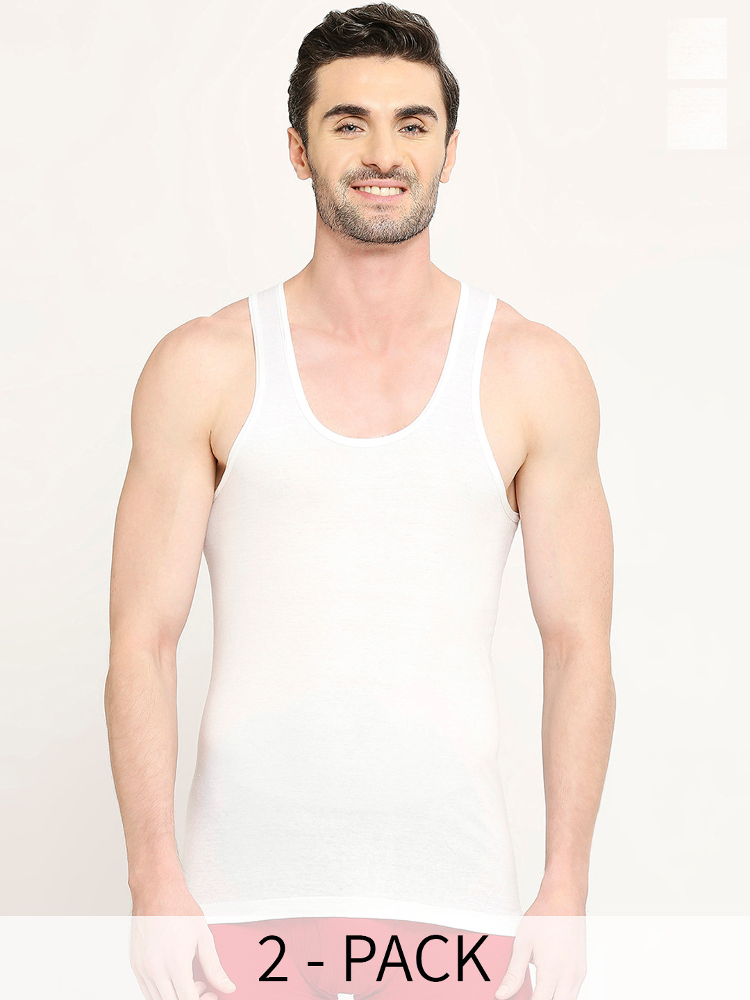 VIP Pack Of 2 Moisture Absorbent Pure Cotton Basic Innerwear Vests