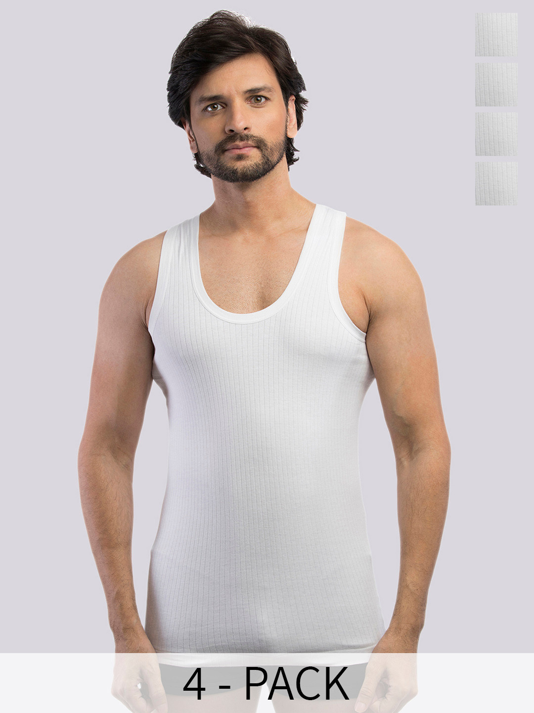 VIP Pack Of 4 Sweat-Absorbing Pure Cotton Basic Innerwear Vests