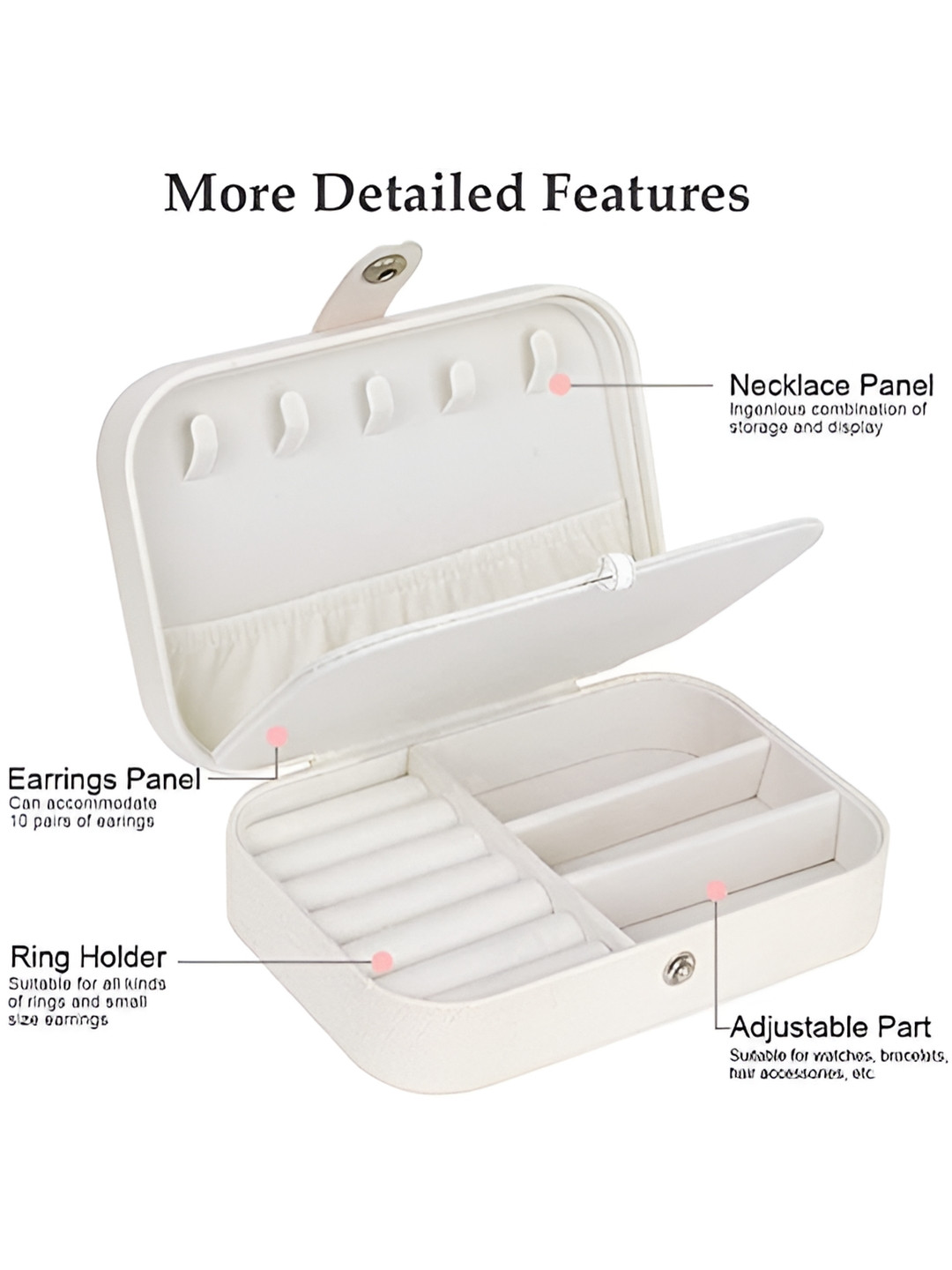 KriShyam White Portable Jewellery Organiser
