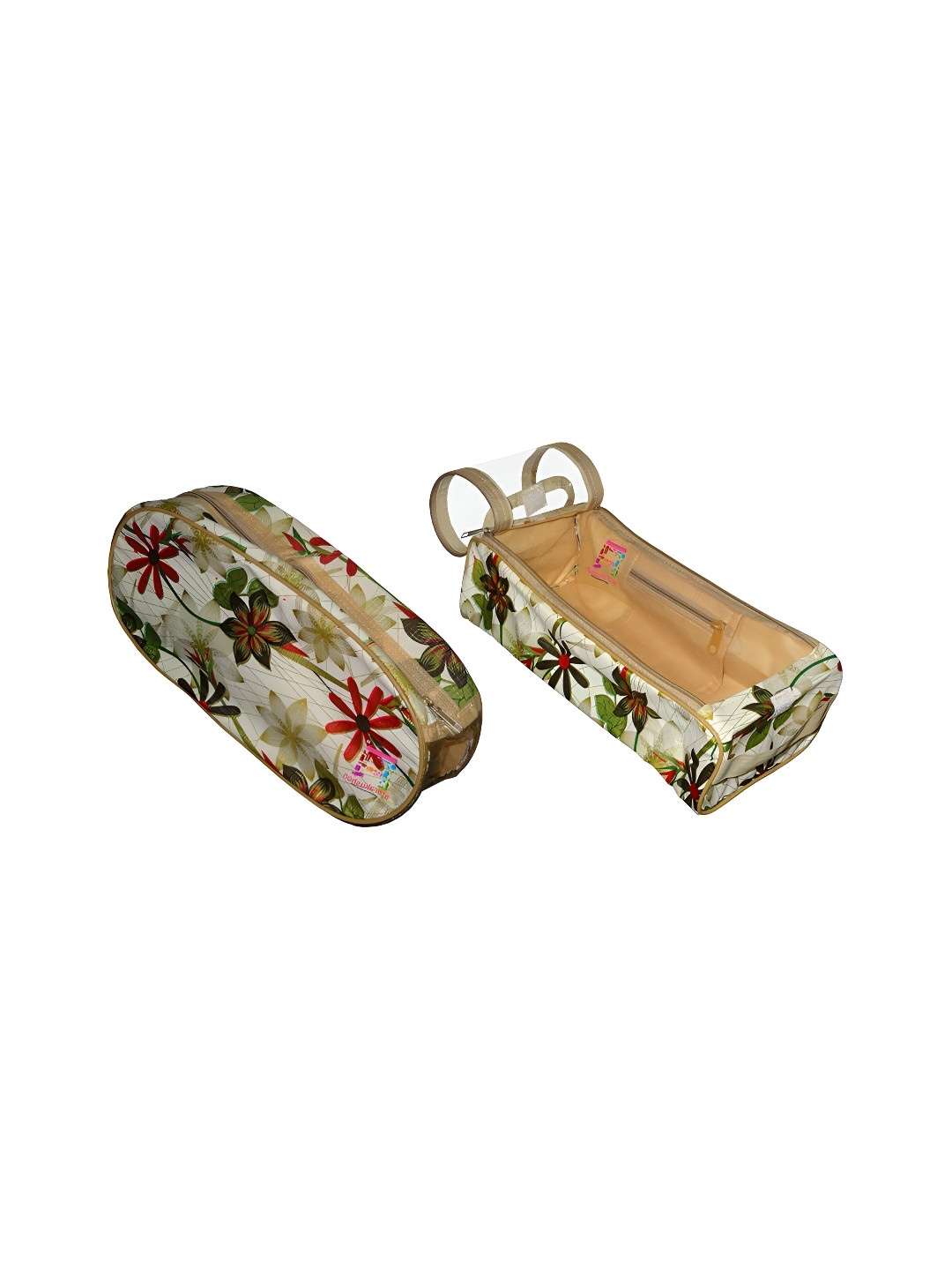 atorakushon Cream & Red 2 Pieces Reusable Travel Shoe & Slipper Storage Organisers