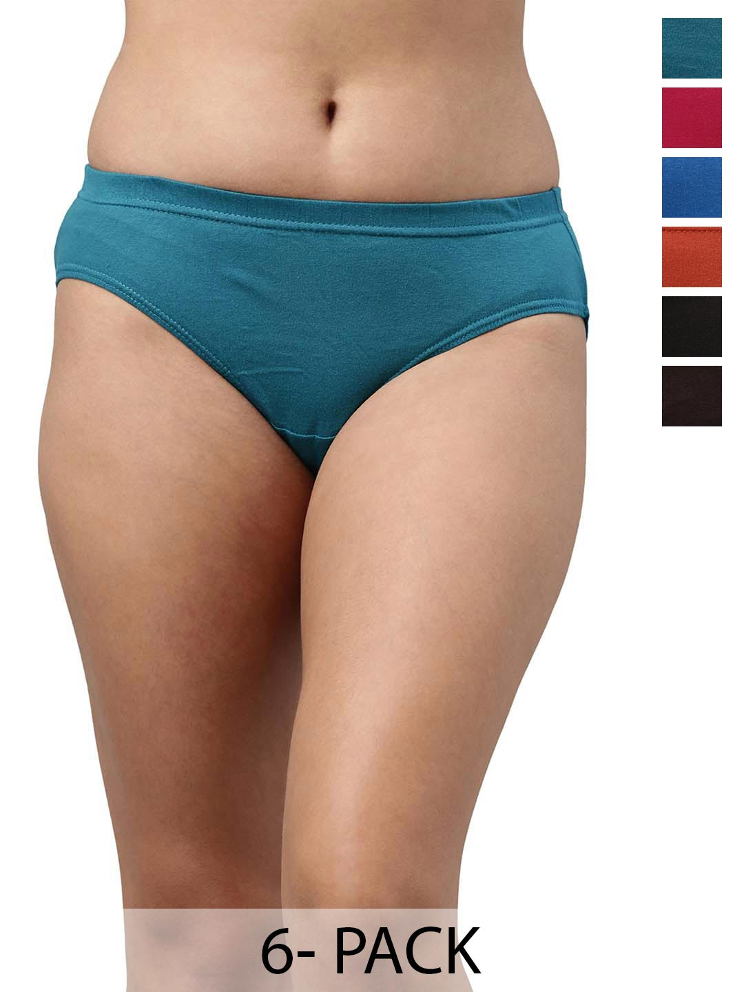 Feelings Pack Of 6 Assorted Pure Cotton Basic Briefs