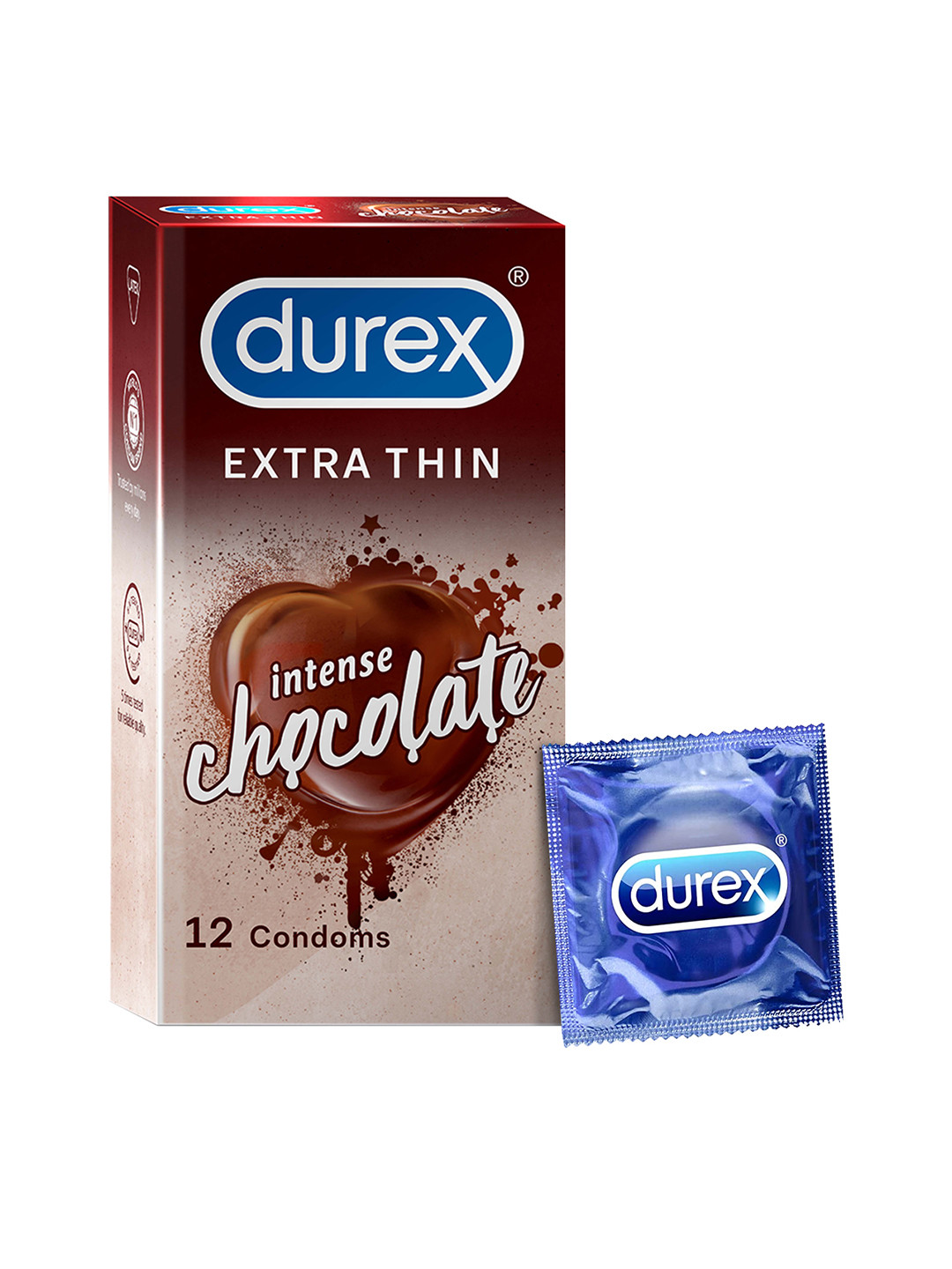 Durex Extra Thin Intense Chocolate Flavoured Condoms - 12 Pcs