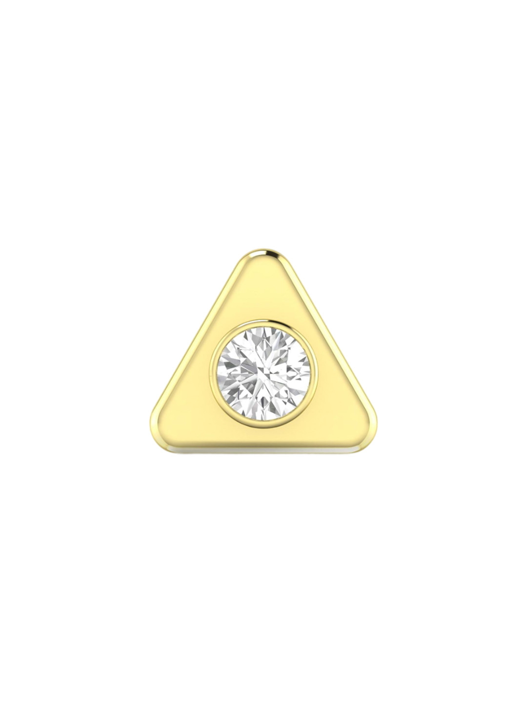 ORIONZ Men 925 Sterling Silver Gold-Plated Triangular Shaped Stud Earring