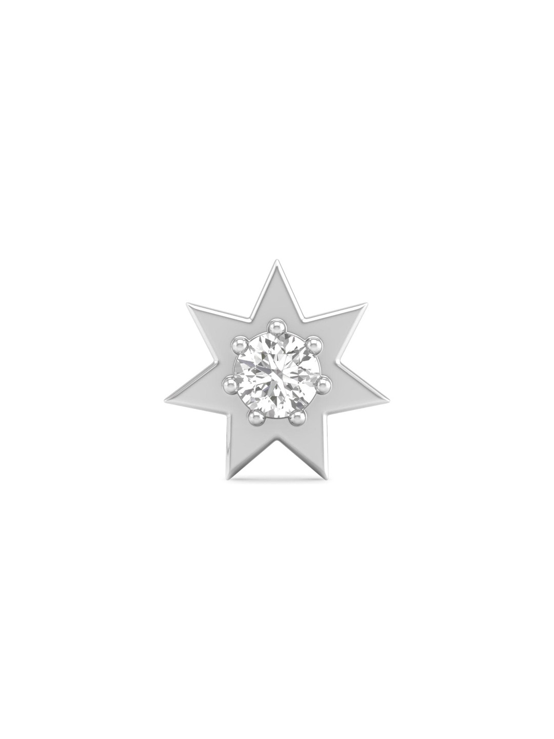 ORIONZ Men 925 Sterling Silver Silver-Plated Star Shaped Stud Earring