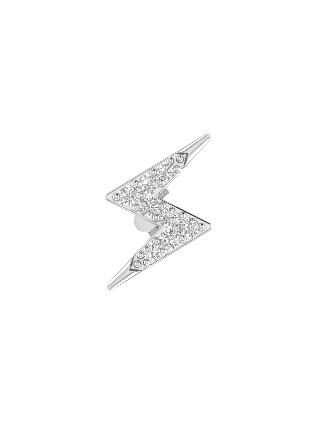 ORIONZ Men 925 Sterling Silver-Plated Lightning Bolt Studs
