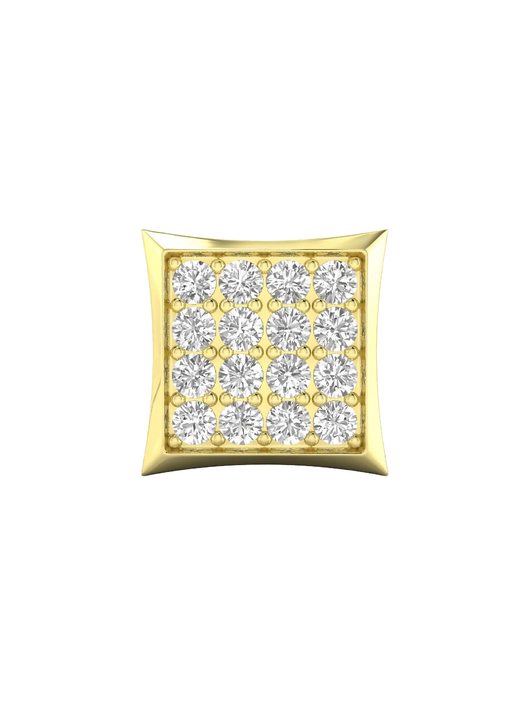 ORIONZ Men 18K Gold-Plated 925 Sterling Silver Anti Tarnish Square Stud Earring