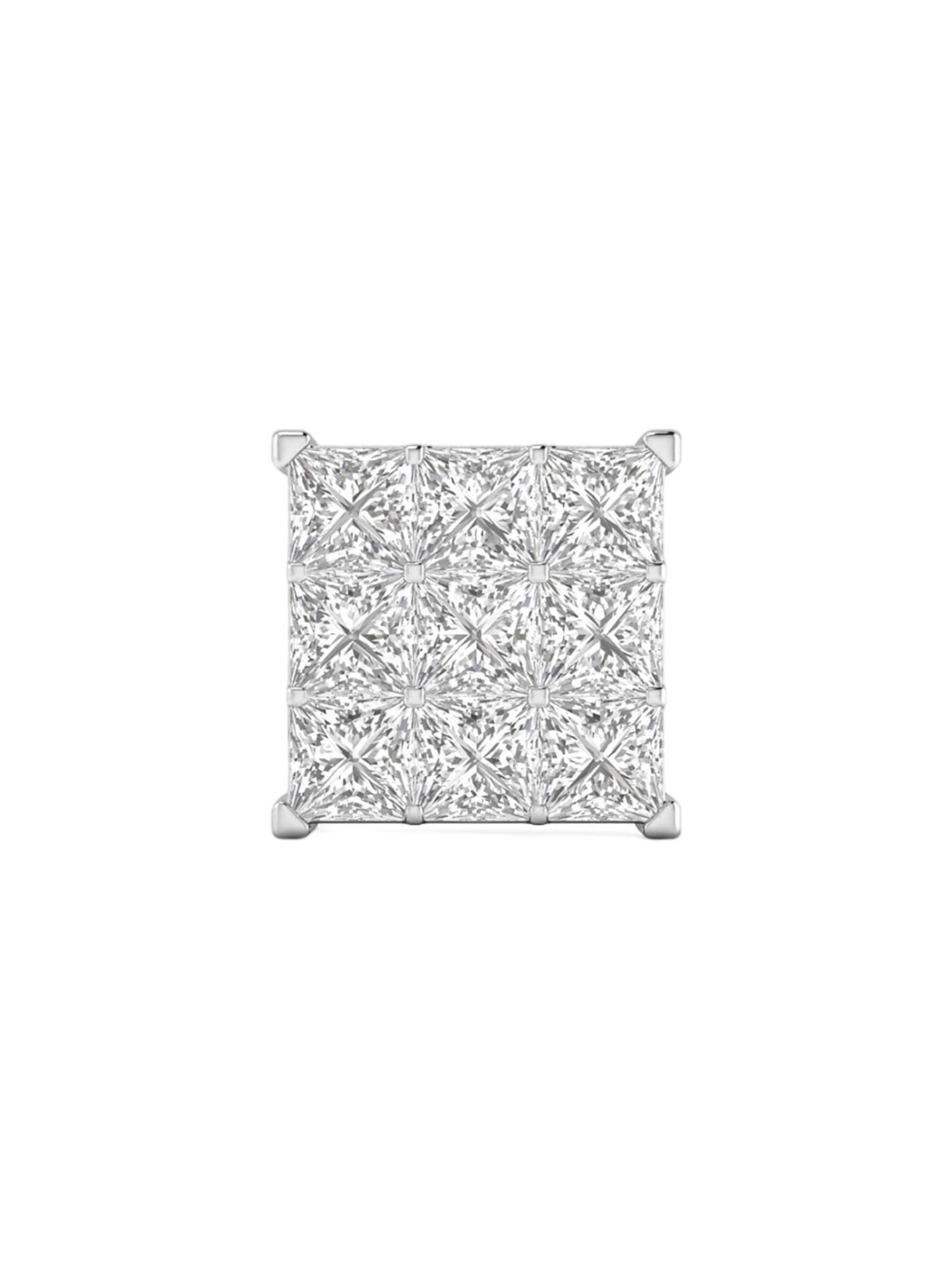 ORIONZ Men 925 Sterling Silver-Plated Square Studs