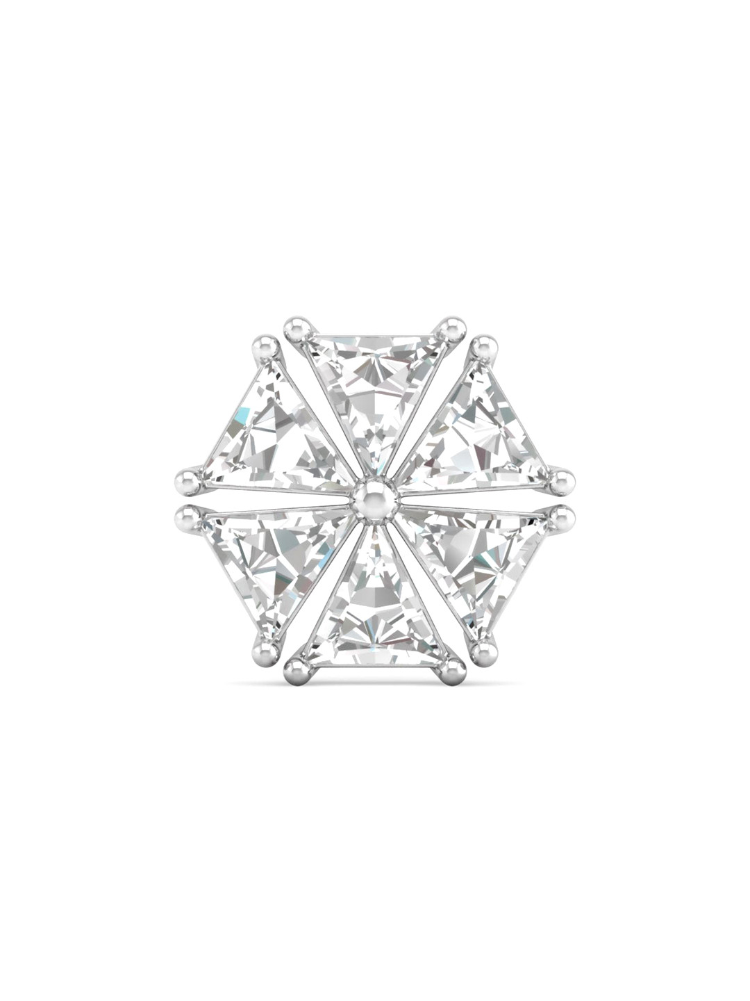 ORIONZ Men 925 Sterling Silver-Plated Hexagon Studs