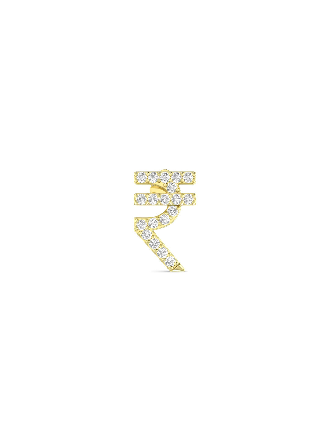 ORIONZ Men 925 Sterling Silver Gold-Plated Quirly Shaped Stud Earring