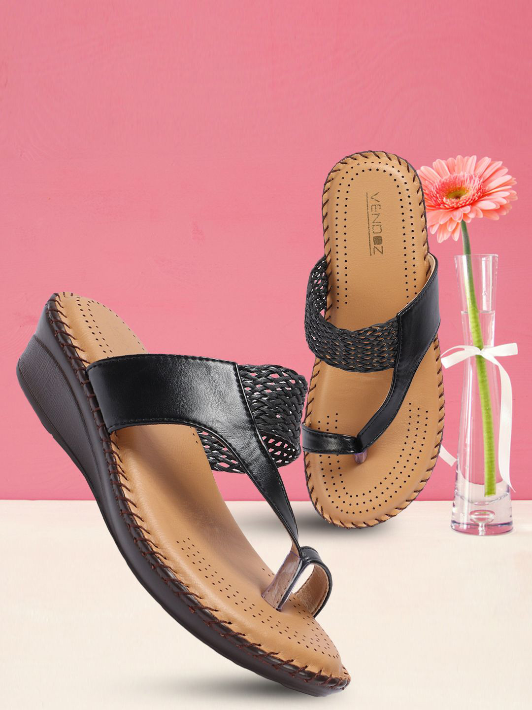 VENDOZ Orthopedic Open Toe Flats