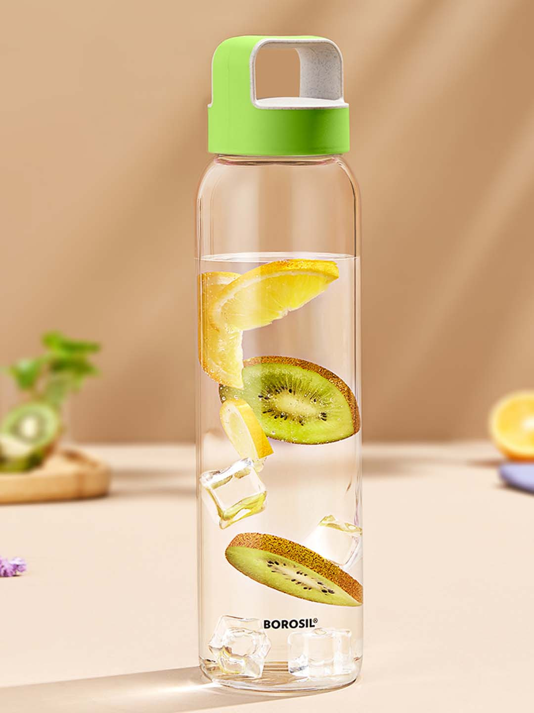 BOROSIL Green & Transparent Glass Water Bottle 1 L