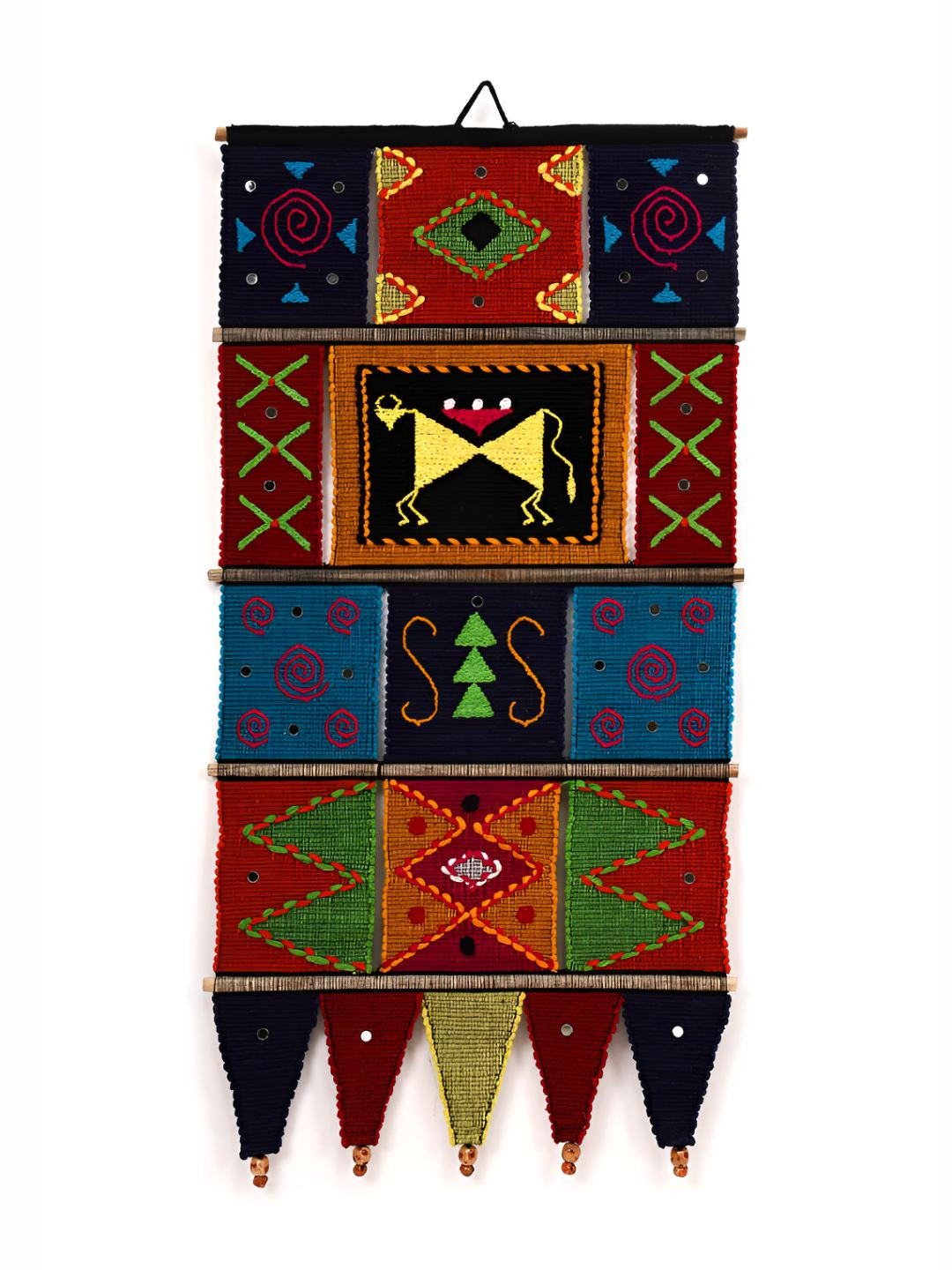 PURINA'S Fabric Ethnic Motifs Hanging Hall Tapestries & Macrame-22In