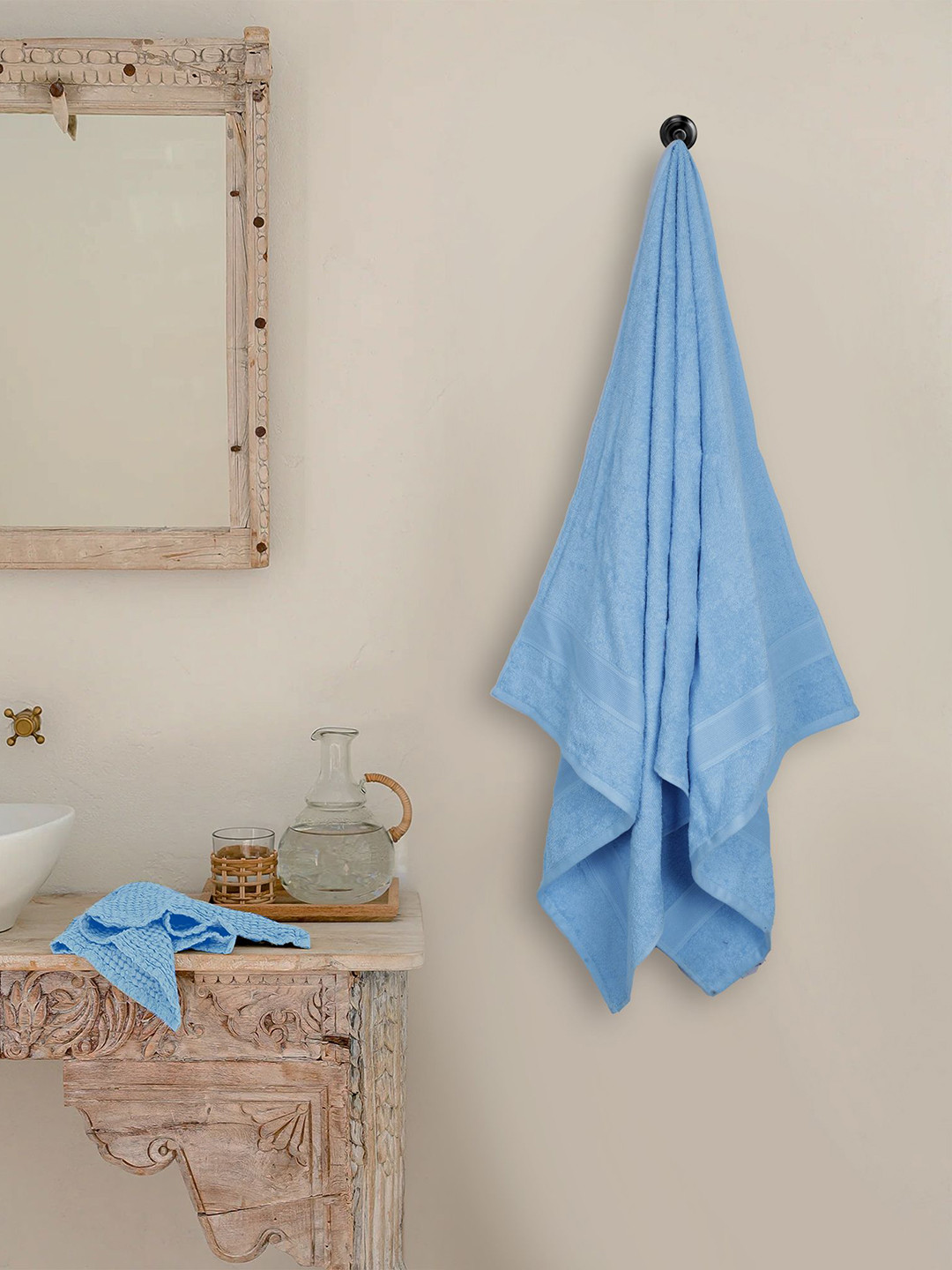 Dollar Socks Red & Blue 2 Pieces Cotton 400 GSM Bath Towels