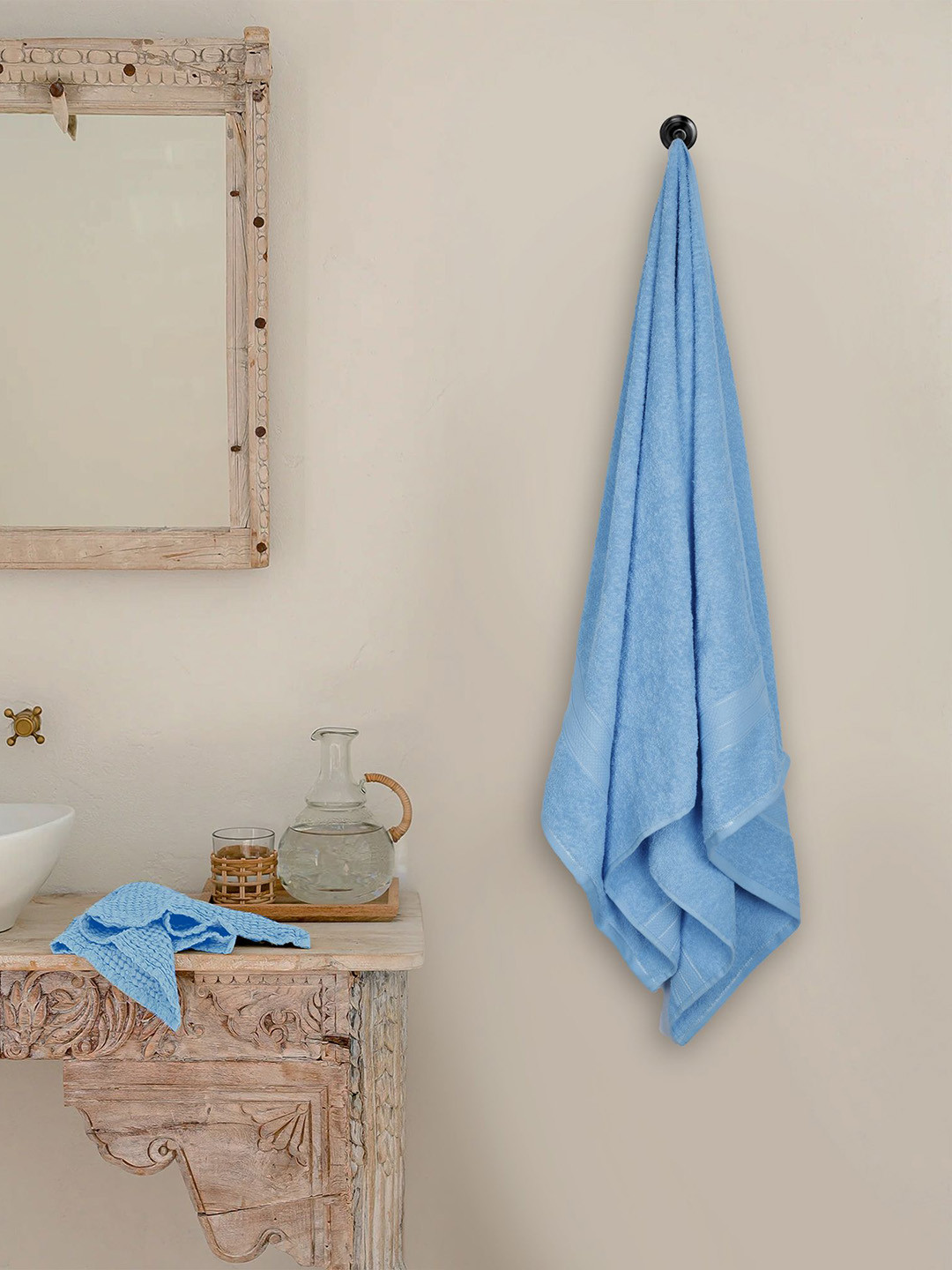 Dollar Socks Blue 2 Pieces Cotton 400 GSM Bath Towels