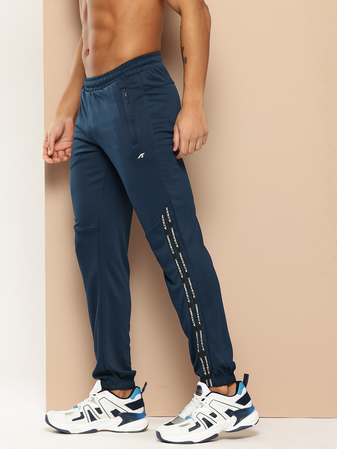 Alcis Men Typography Printed Anti-Statix & Reflective Sports Joggers