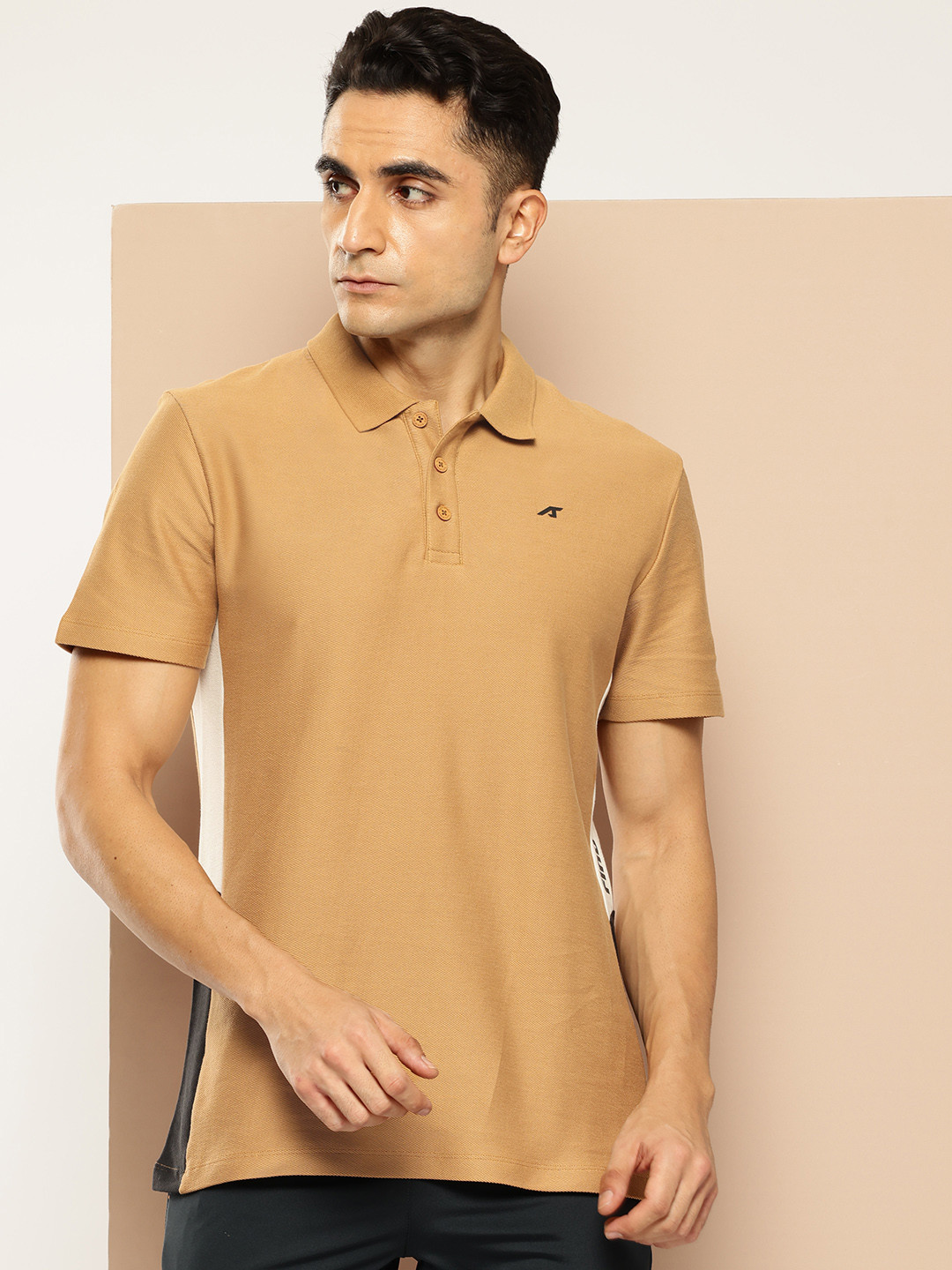 Alcis Men Printed Polo Collar Anti-Statix & Drytech+ Pure Cotton Sports T-shirt