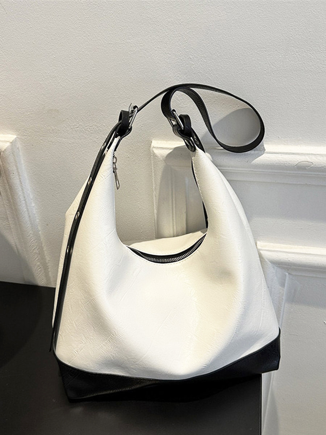 Styli White Half Moon Hobo Bag