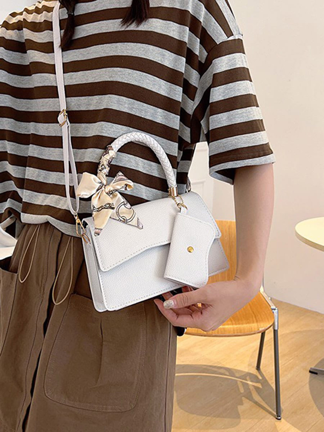 Styli Metallic Ribbon Design Handbag