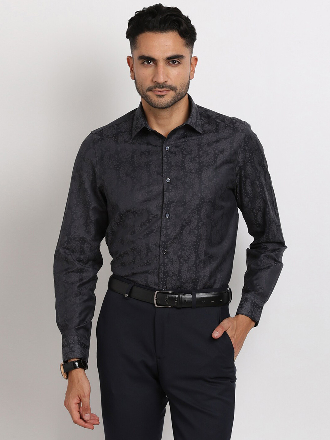 Turtle Summer Premium Slim Fit Floral Opaque Printed Party Shirt