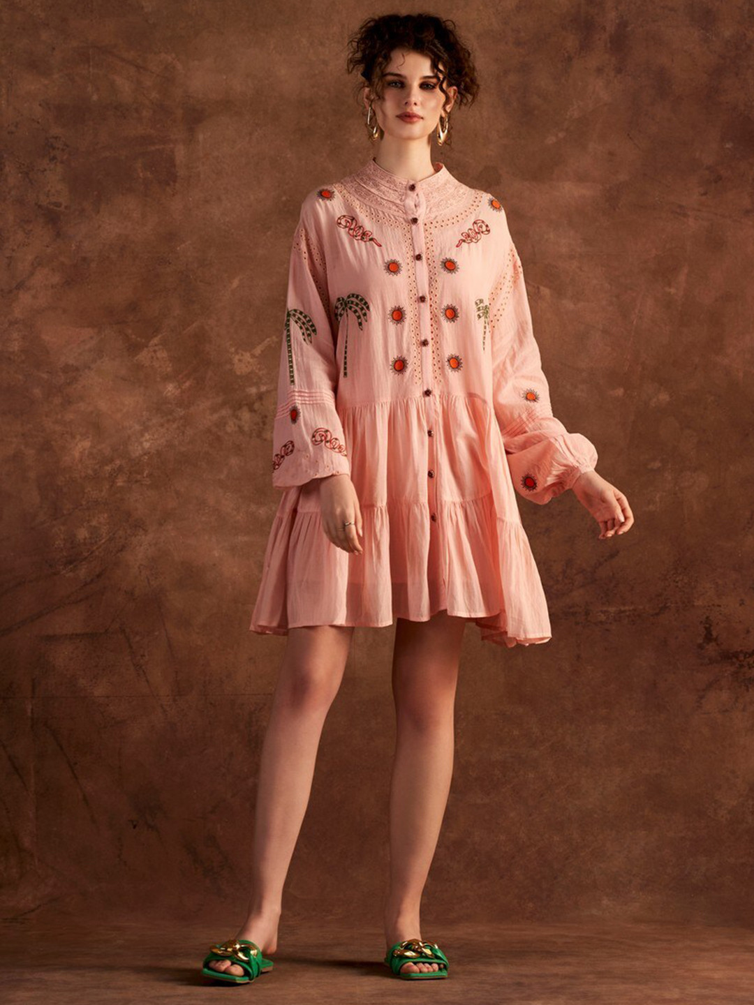 VERB BY PALLAVI SINGHEE Puff Sleeves A-Line Dress