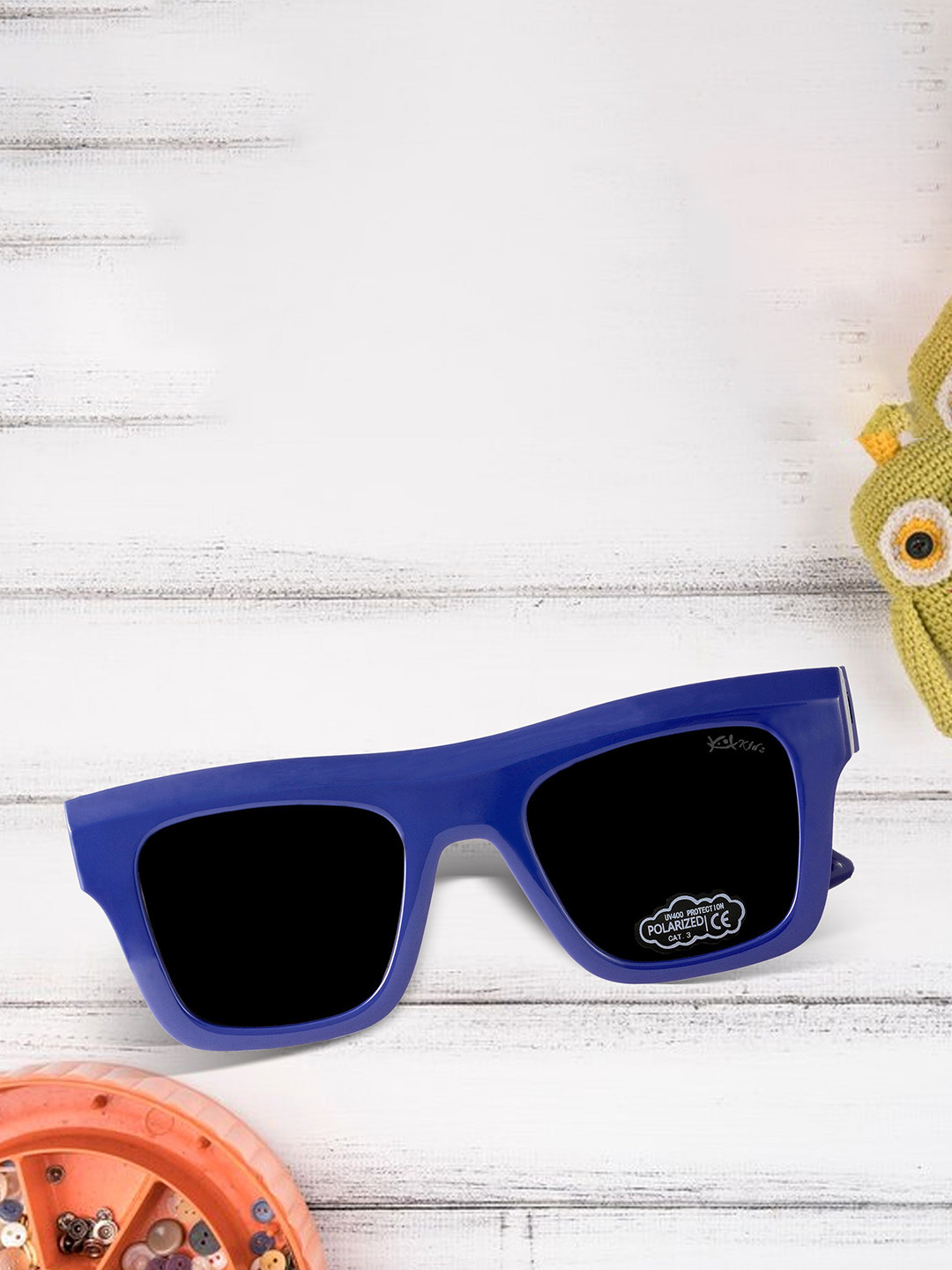 Kool Kidz Kids Square Sunglasses with Polarised and UV Protected Lens KKSP S-5043 BL