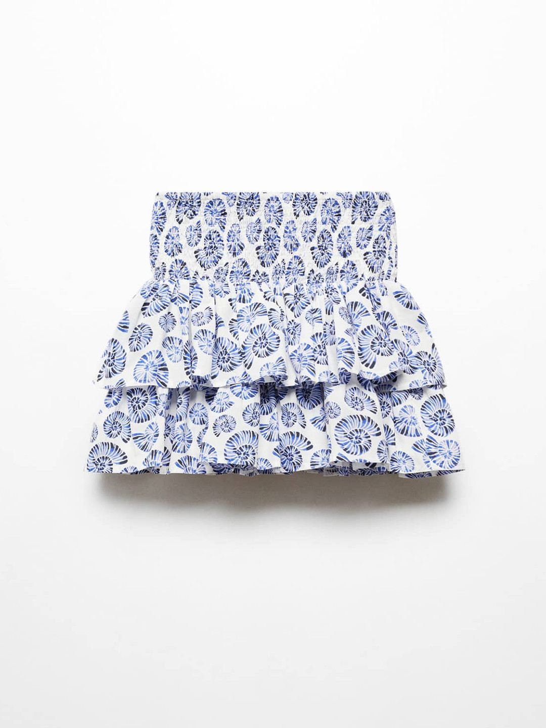 Mango Kids Girls Cotton Printed Tiered Skirt with Ruffles