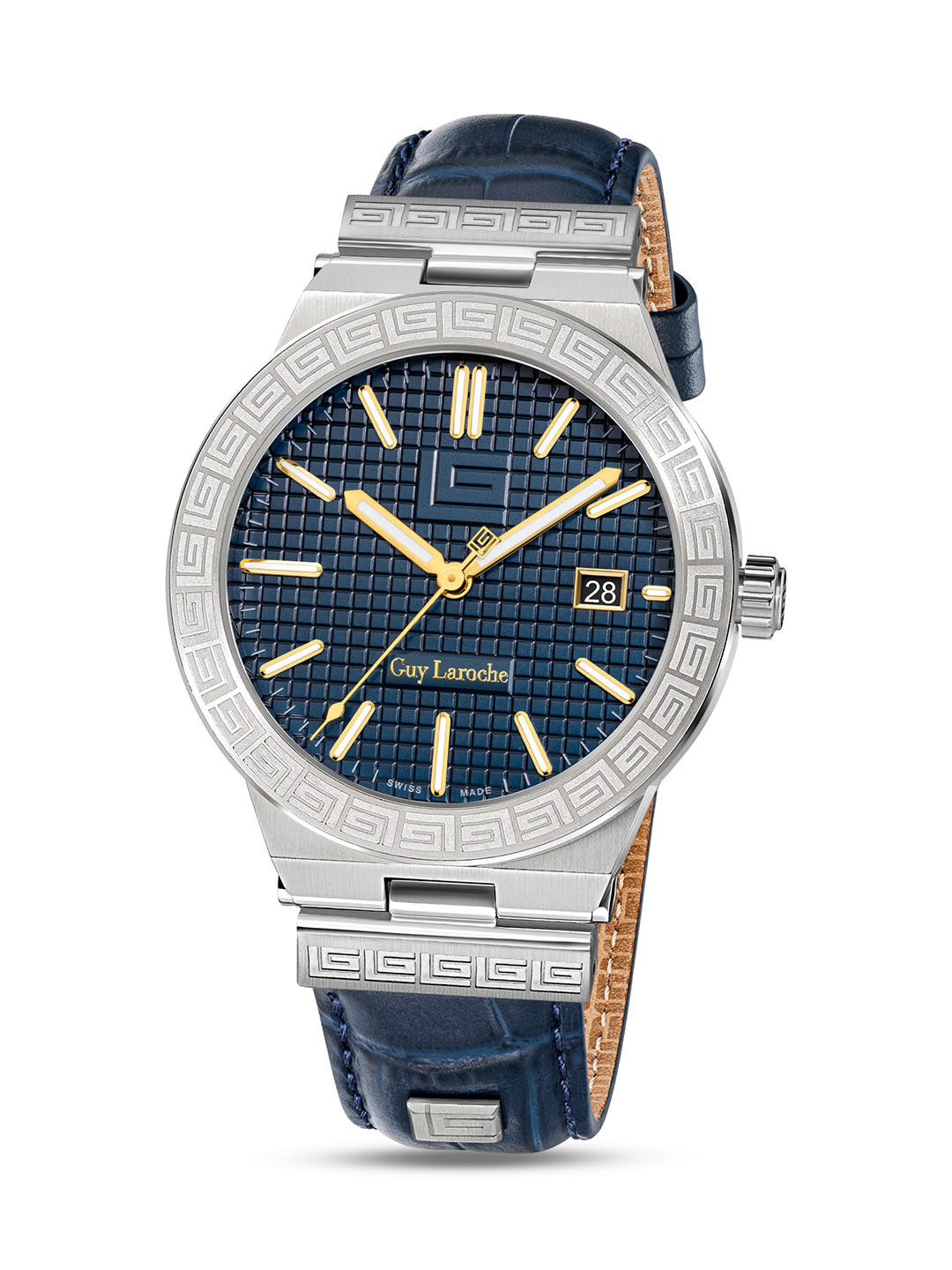 Guy Laroche Men Leather Straps Analogue Swiss Made Watch GLWGA0000402