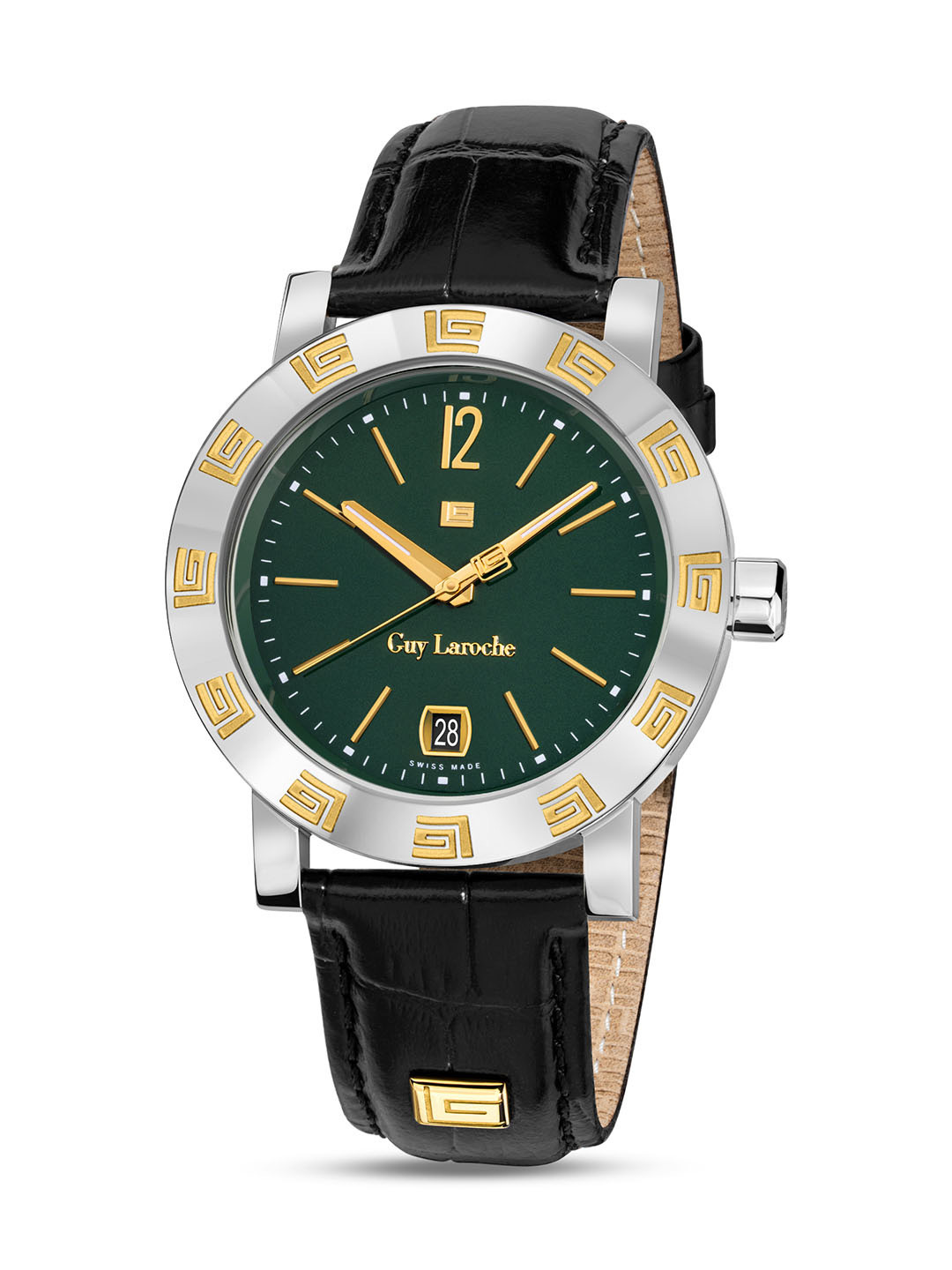 Guy Laroche Men Dial & Leather Straps Analogue Swiss Made Watch GLWGA0000103