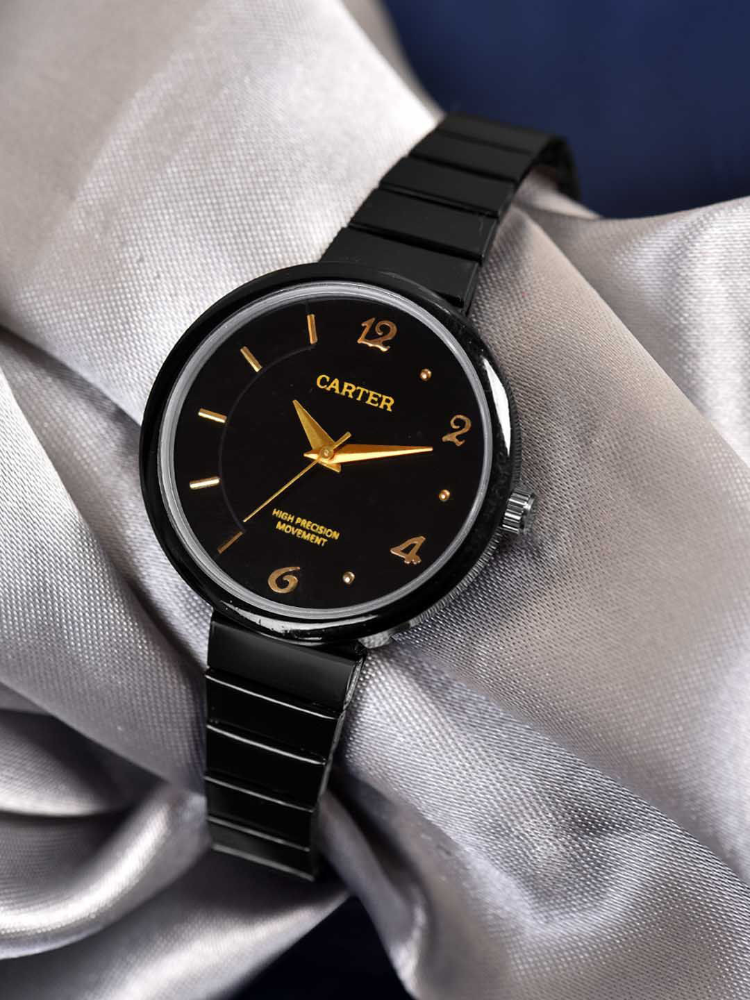 Sandy D Carter Women Patterned Bracelet Style Straps Analogue Watch SDC24-63-BK