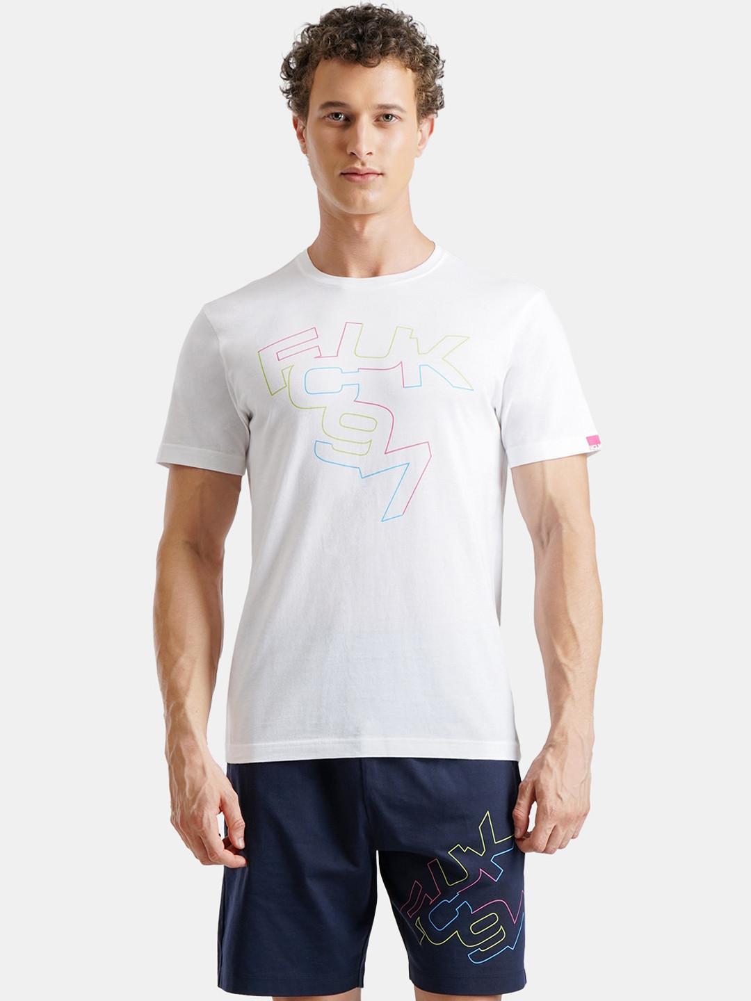 FCUK Play Acton Printed Moisture Wicking  Pure Cotton Lounge Tshirts
