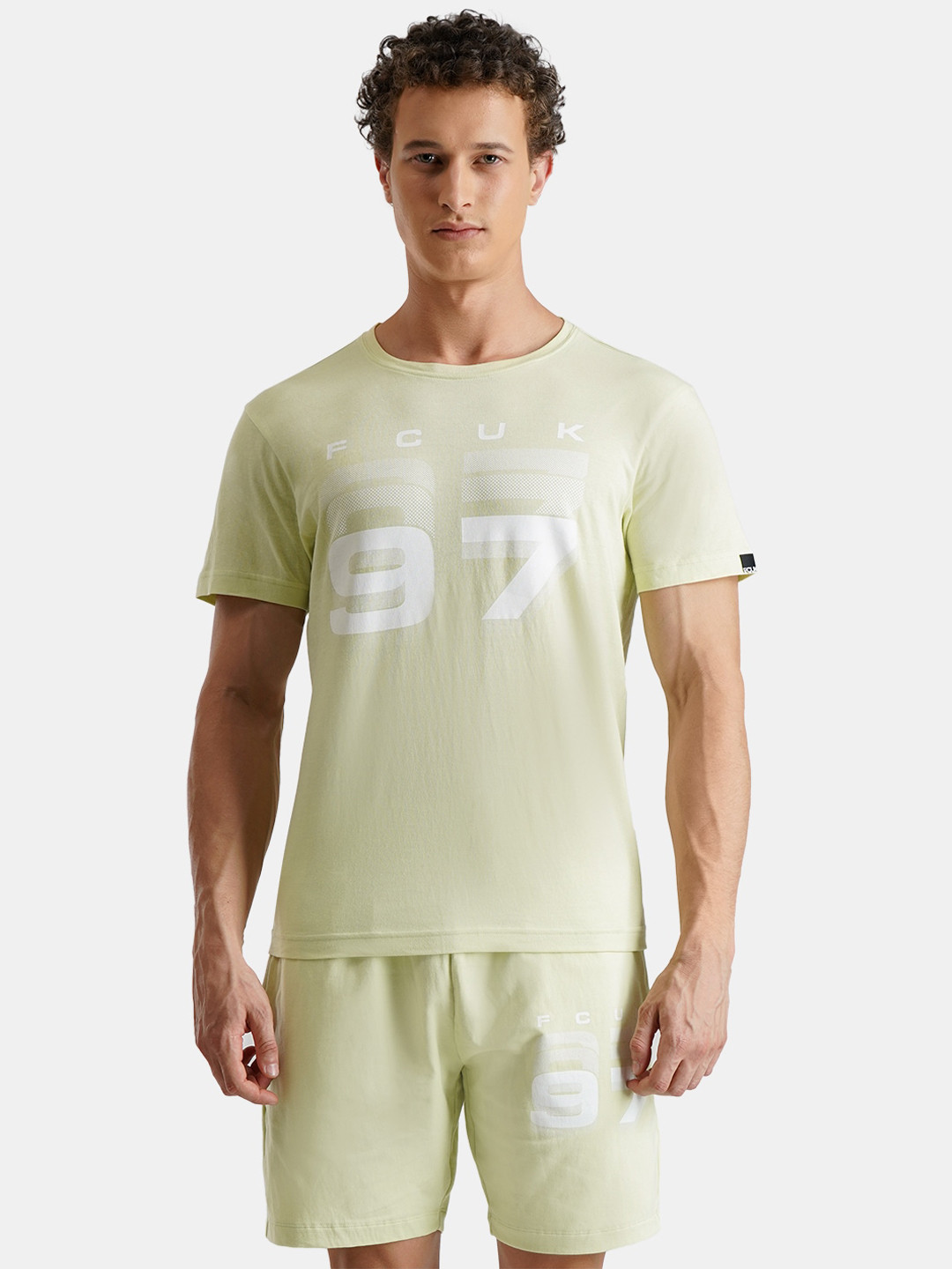 FCUK Play Brussel Printed Moisture Wicking Pure Cotton Lounge Tshirt